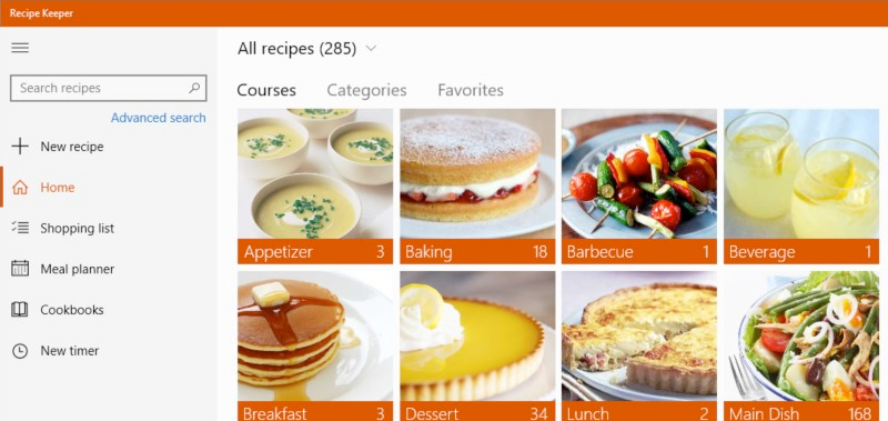 Screenshot von Recipe Keeper